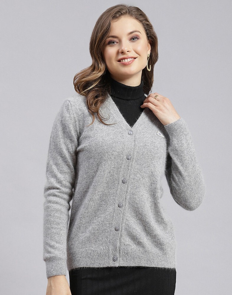 MONTE CARLO Solid V Neck Casual Women Grey Sweater Buy MONTE CARLO Solid V Neck Casual Women Grey Sweater Online at Best Prices in India Flipkart