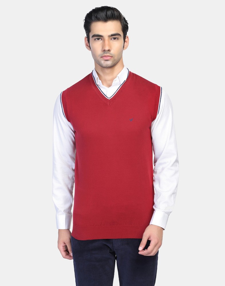 Blackberrys Solid V Neck Casual Men Red Sweater Buy Blackberrys