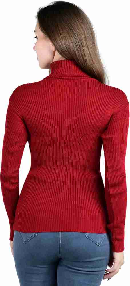 Women Yellow Solid Turtle Neck Sweater