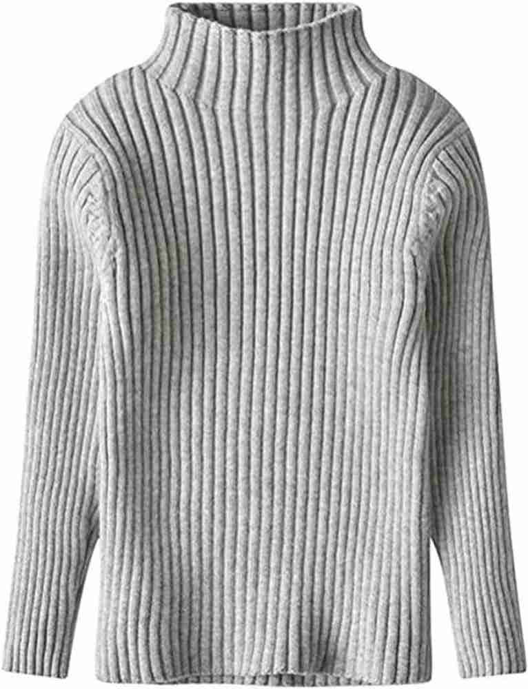 CHACKO Striped High Neck Casual Women Grey Sweater - Buy CHACKO Striped High  Neck Casual Women Grey Sweater Online at Best Prices in India | Flipkart.com