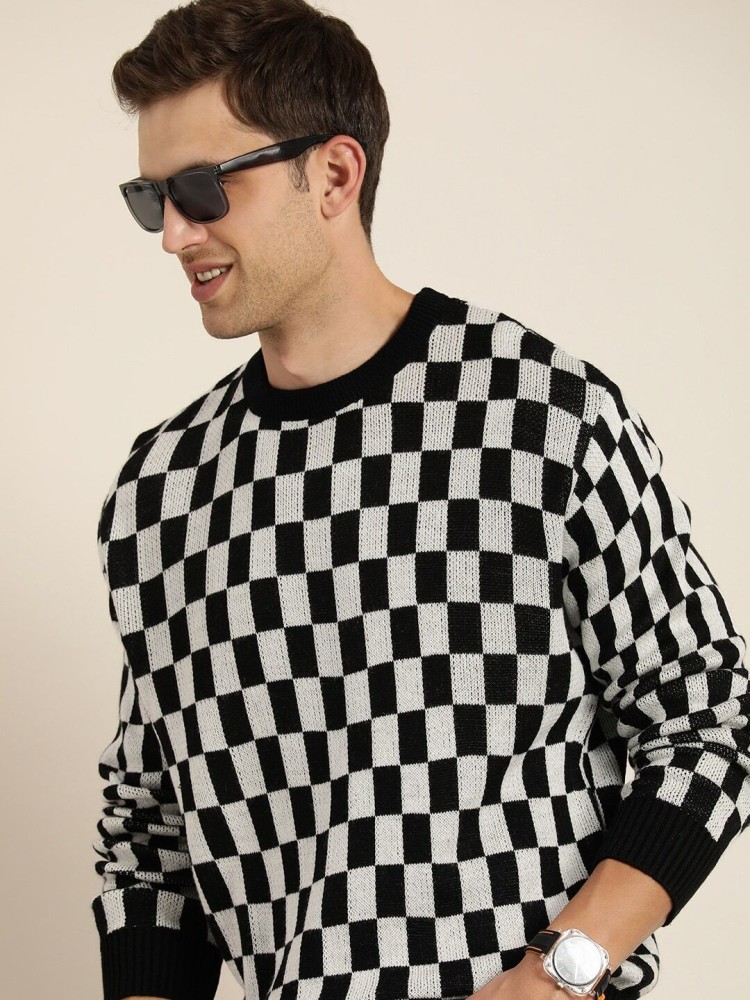 Black checkered outlet sweatshirt