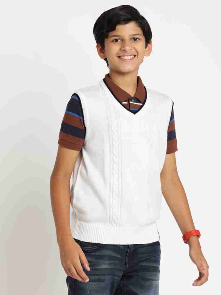 Boys white sweater on sale vest