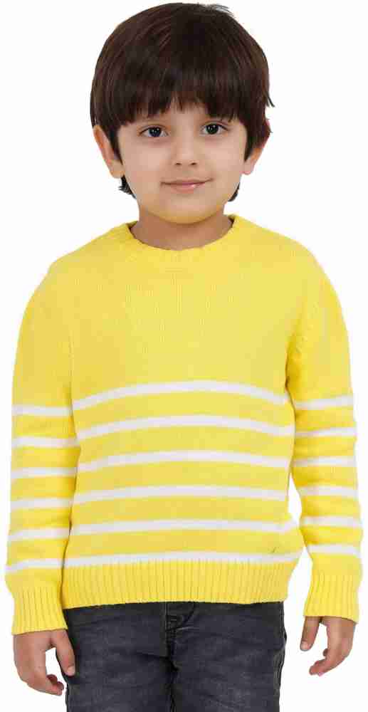 KNITLORE Striped Round Neck Casual Boys Yellow Sweater Buy KNITLORE Striped Round Neck Casual Boys Yellow Sweater Online at Best Prices in India Flipkart