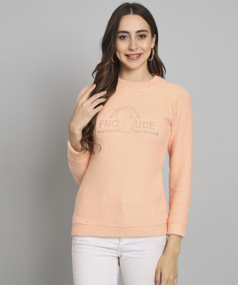 Krew Solid Round Neck Casual Women Pink Sweater Buy Krew Solid Round Neck Casual Women Pink Sweater Online at Best Prices in India Flipkart