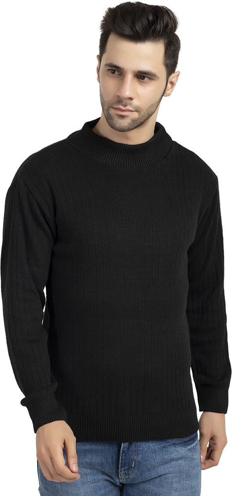 TYSORT Solid High Neck Casual Men Black Sweater Buy TYSORT Solid