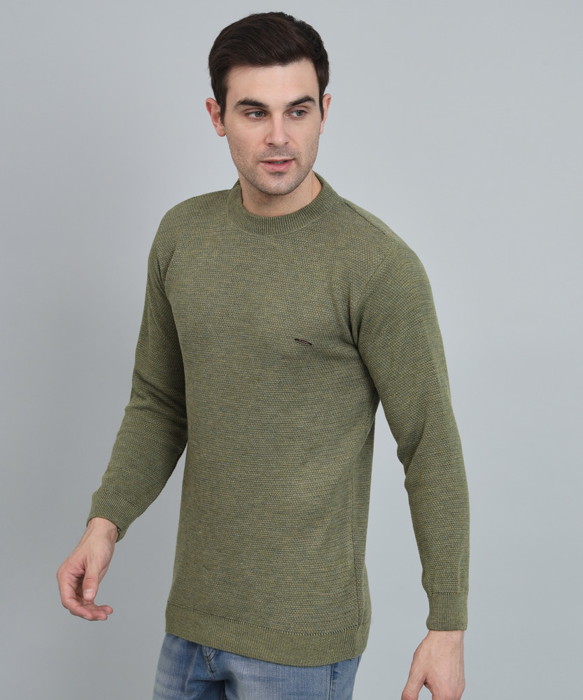 Mens army green sweater clearance