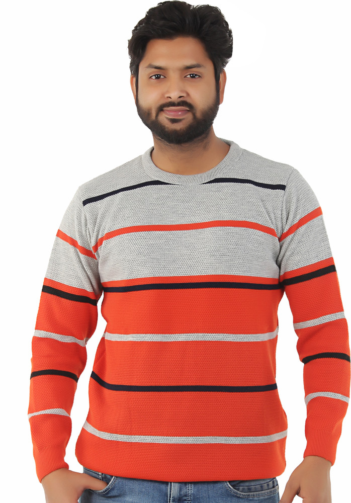 Orange striped sweater sales mens