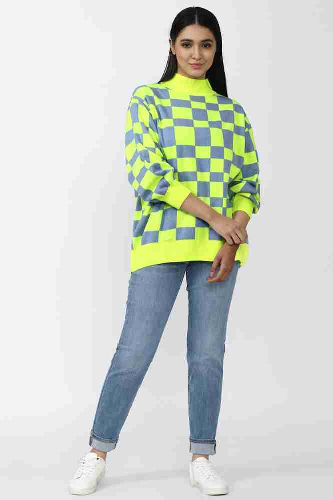 FOREVER 21 Checkered High Neck Casual Women Green Grey Sweater Buy FOREVER 21 Checkered High Neck Casual Women Green Grey Sweater Online at Best Prices in India Flipkart