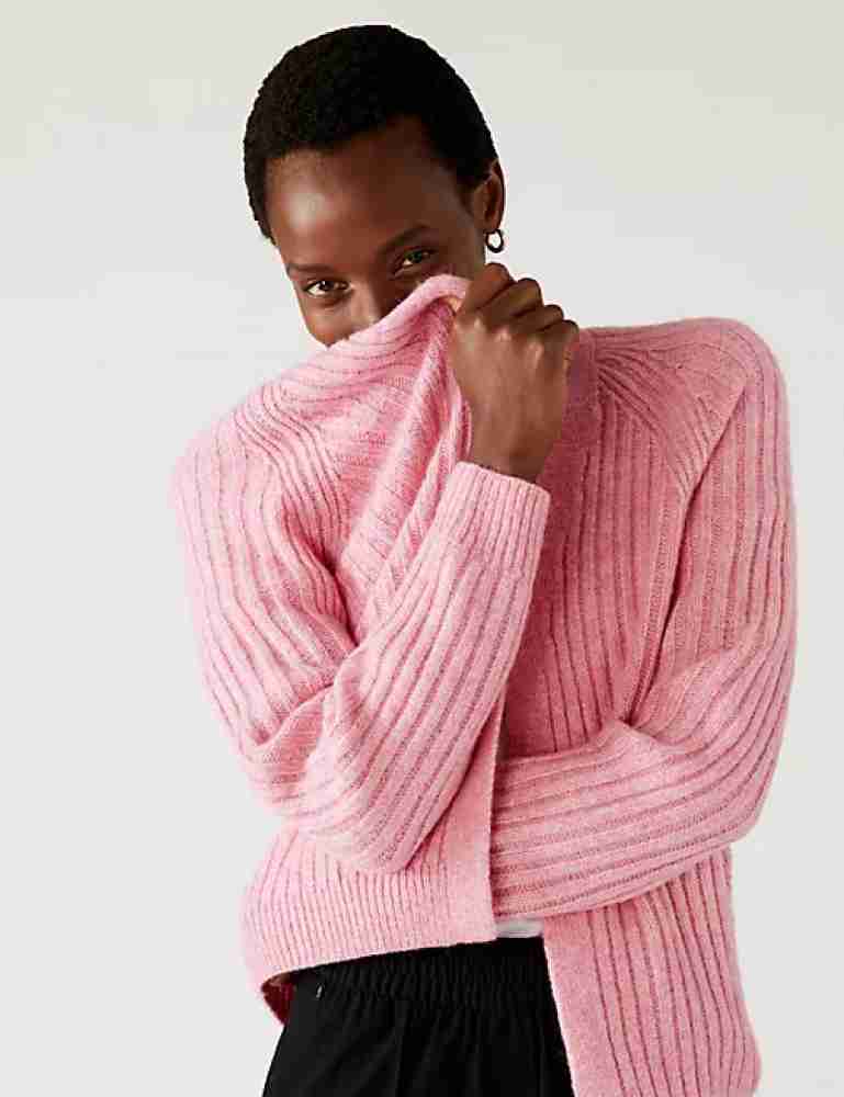 MARKS SPENCER Solid Round Neck Casual Women Pink Sweater Buy MARKS SPENCER Solid Round Neck Casual Women Pink Sweater Online at Best Prices in India Flipkart