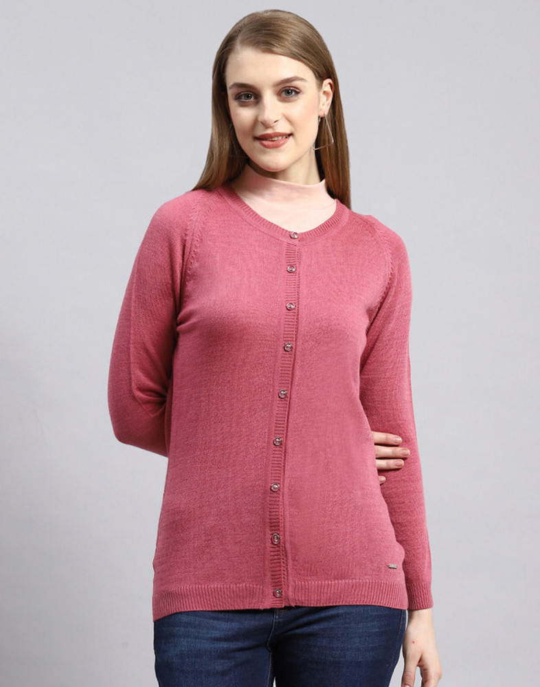 MONTE CARLO Solid Round Neck Casual Women Pink Sweater Buy MONTE CARLO Solid Round Neck Casual Women Pink Sweater Online at Best Prices in India Flipkart