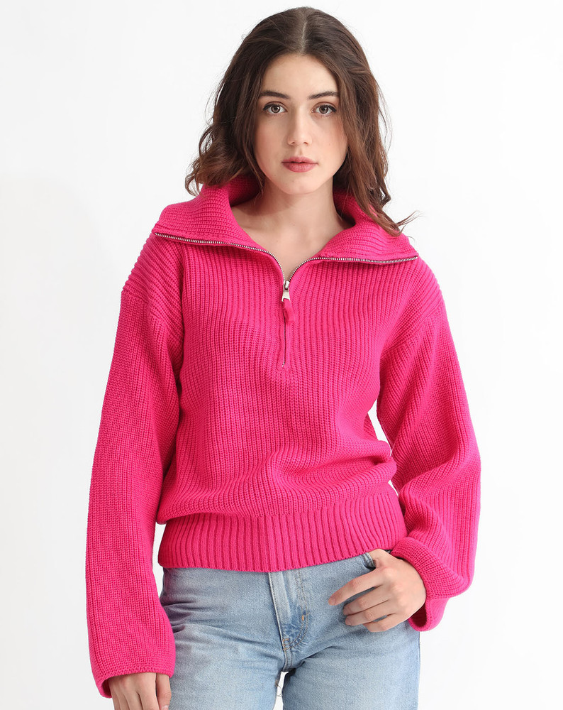 RAREISM Woven Collared Neck Casual Women Pink Sweater Buy RAREISM Woven Collared Neck Casual Women Pink Sweater Online at Best Prices in India Flipkart
