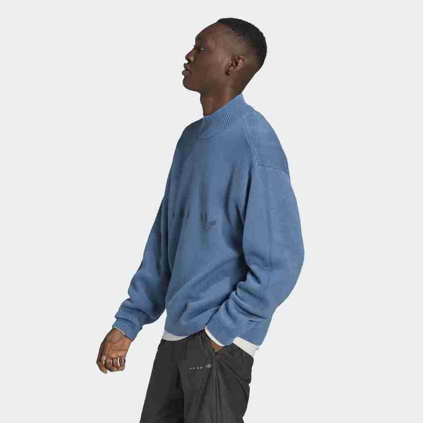 ADIDAS ORIGINALS Striped High Neck Casual Men Blue Sweater Buy