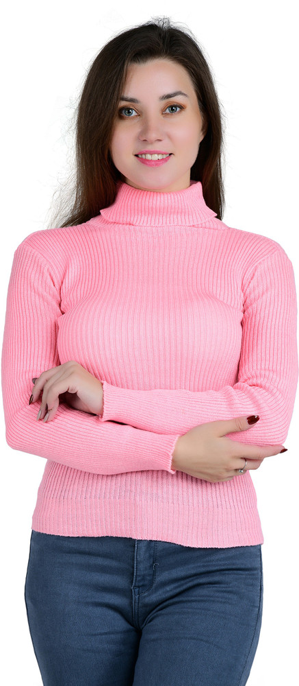 Womens pink online turtleneck sweater