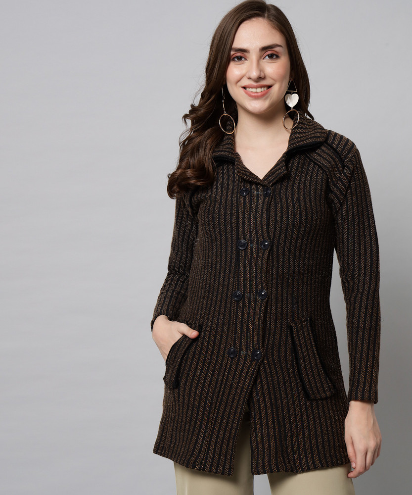 DRESSOFY Woven Collared Neck Casual Women Brown Sweater Buy DRESSOFY Woven Collared Neck Casual Women Brown Sweater Online at Best Prices in India Flipkart