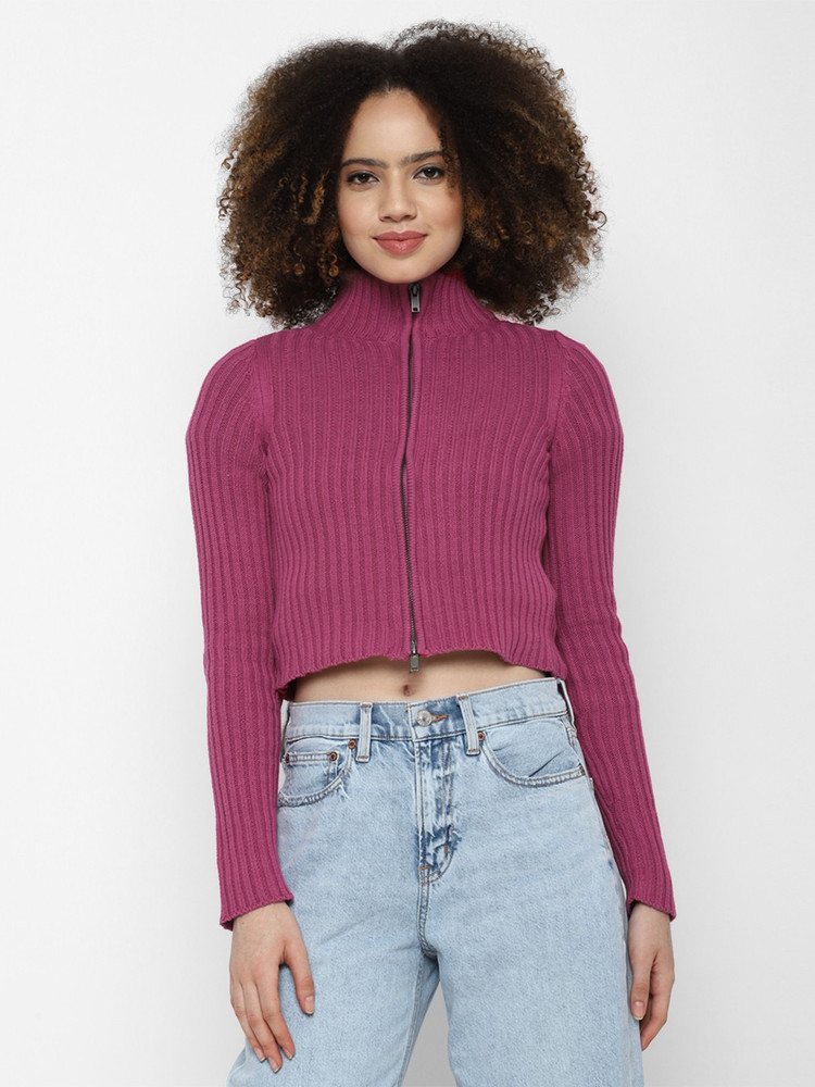 American Eagle Outfitters Striped High Neck Casual Women Pink Sweater - Buy American  Eagle Outfitters Striped High Neck Casual Women Pink Sweater Online at Best  Prices in India | Flipkart.com