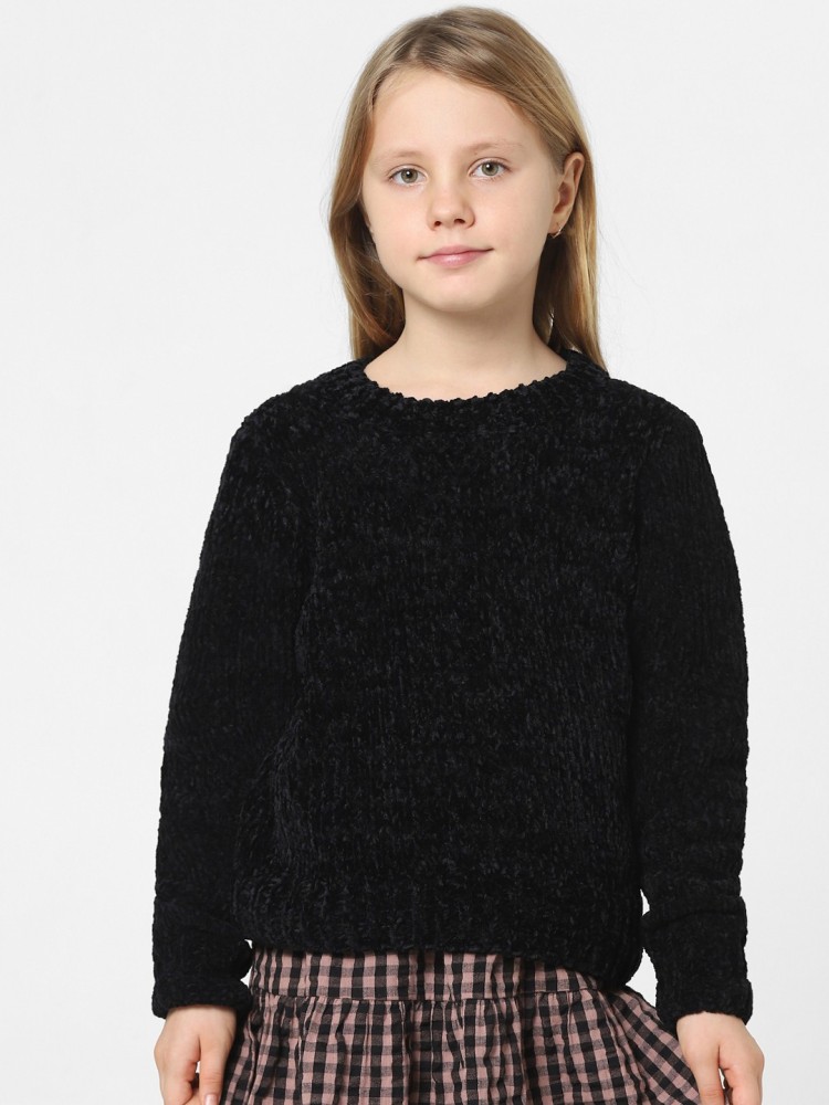 Girls black shop fluffy jumper