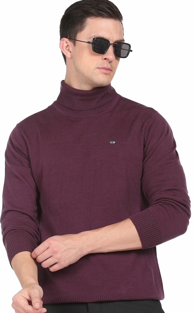 Mens burgundy turtleneck sweater outlet
