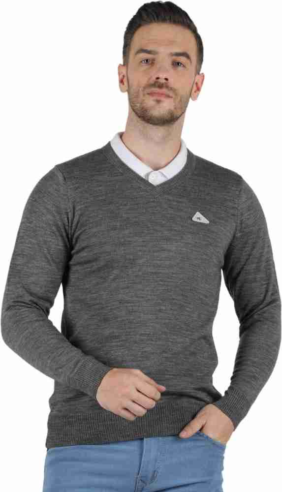 Light Grey Melange Merino Crewneck Sweater