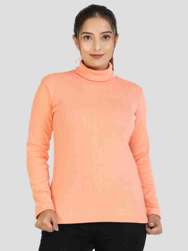 Peach colored turtleneck hotsell