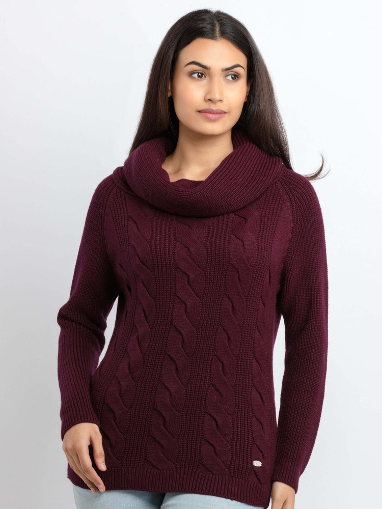 Maroon cowl neck outlet sweater