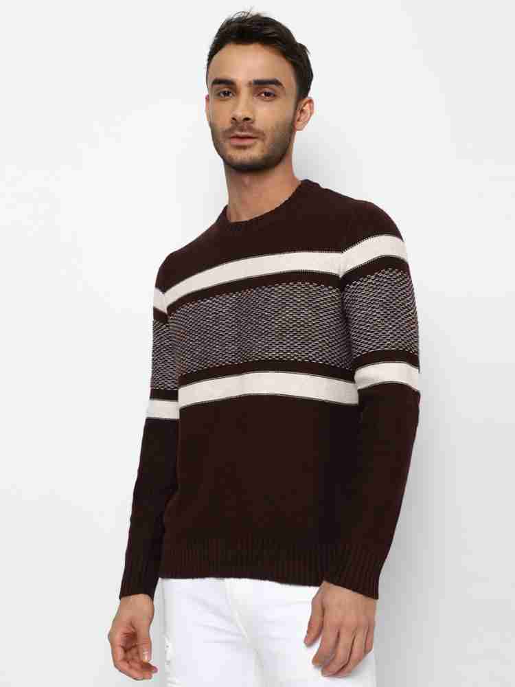 American Eagle Outfitters Striped Round Neck Casual Men Maroon Sweater Buy American Eagle Outfitters Striped Round Neck Casual Men Maroon Sweater Online at Best Prices in India Flipkart