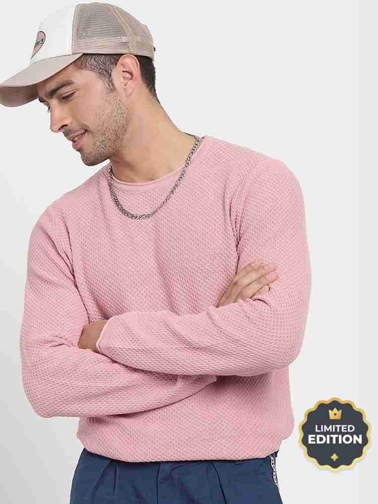 Pink crew 2024 neck sweater