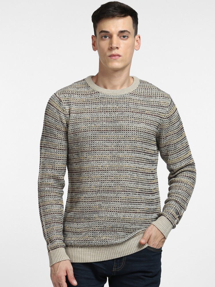 JACK JONES Striped Round Neck Casual Men Beige Sweater Buy JACK JONES Striped Round Neck Casual Men Beige Sweater Online at Best Prices in India Flipkart