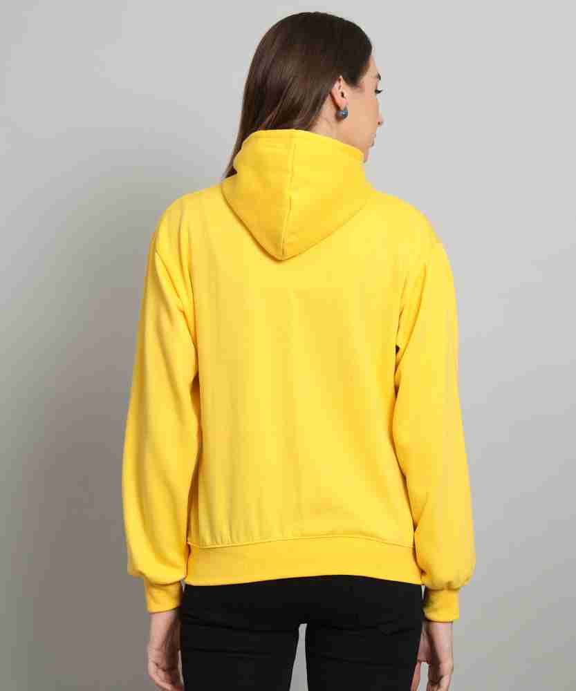 WILLEY Solid Hooded Neck Casual Women Yellow Sweater Buy WILLEY