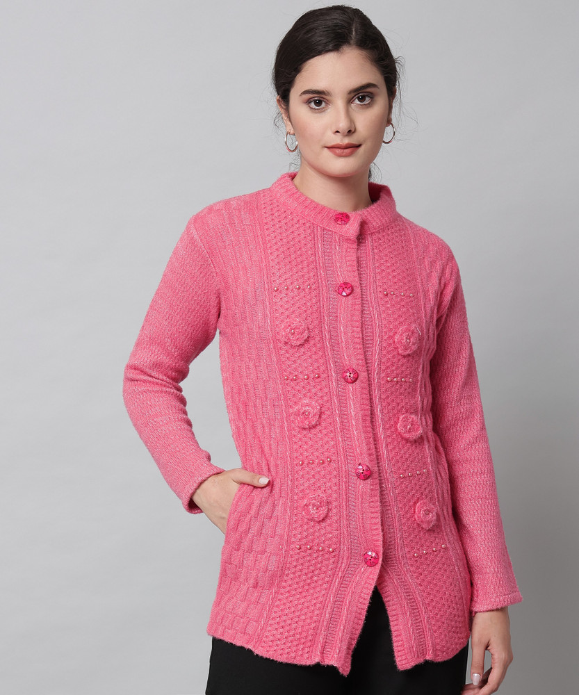 BUDAPEST Applique Round Neck Casual Women Pink Sweater - Buy BUDAPEST  Applique Round Neck Casual Women Pink Sweater Online at Best Prices in  India | Flipkart.com