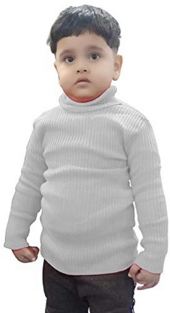 Hivata Solid Turtle Neck Casual Baby Boys Baby Girls Reversible White Sweater Buy Hivata Solid Turtle Neck Casual Baby Boys Baby Girls Reversible White Sweater Online at Best Prices