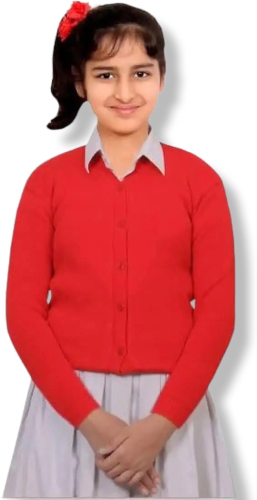 Dheyanshi Fashion Solid V Neck Casual Girls Red Sweater - Buy Dheyanshi  Fashion Solid V Neck Casual Girls Red Sweater Online at Best Prices in  India