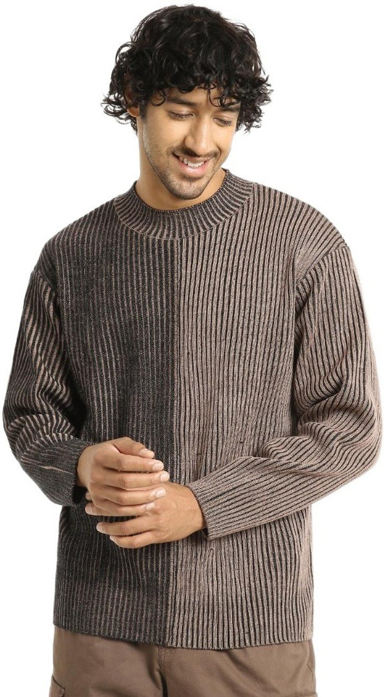 BEWAKOOF Woven Round Neck Casual Men Brown Sweater Buy BEWAKOOF Woven Round Neck Casual Men Brown Sweater Online at Best Prices in India Flipkart