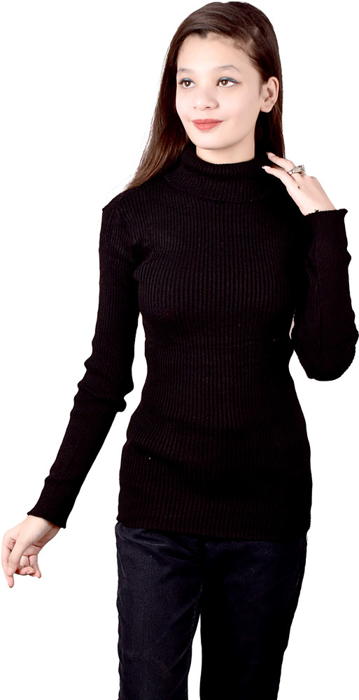 High neck sweater girl shop