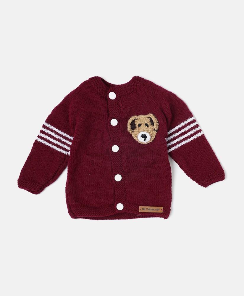 The Original Knit Self Design Round Neck Casual Baby Boys Baby Girls Maroon Sweater Buy The Original Knit Self Design Round Neck Casual Baby Boys Baby Girls Maroon Sweater