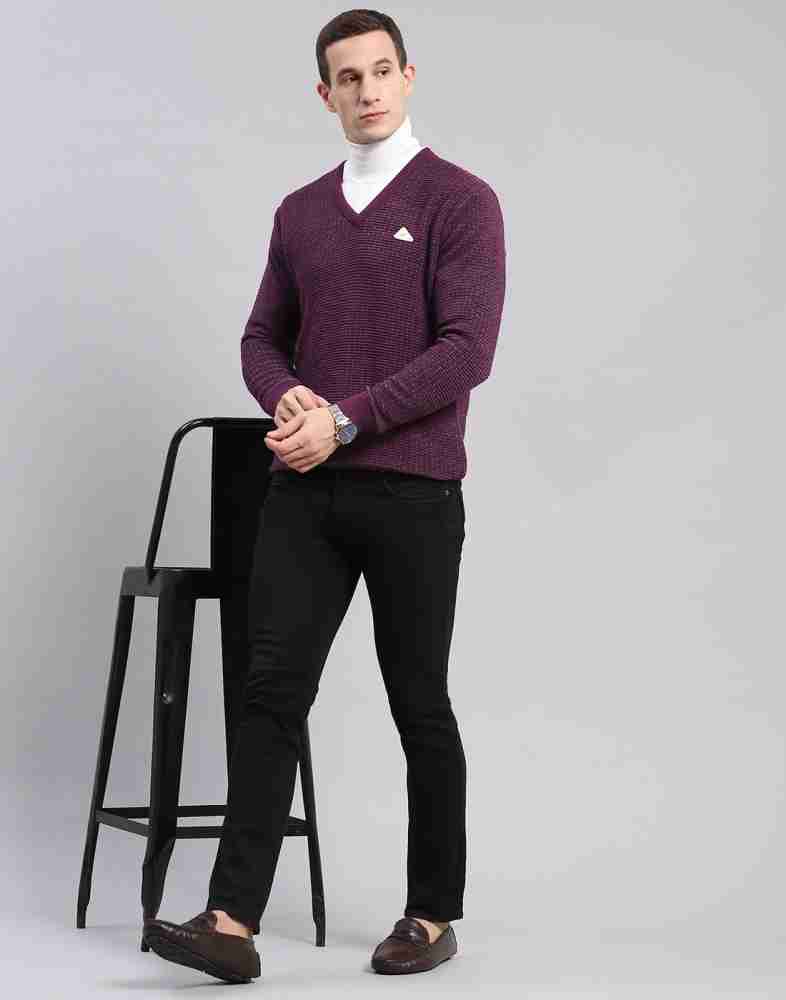 Purple sweater outfit on sale mens