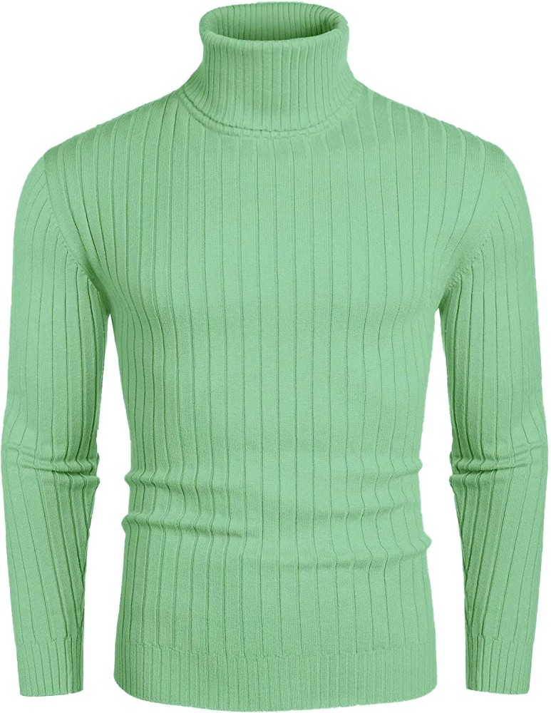 Denimholic Self Design Turtle Neck Casual Men Light Green Sweater - Buy  Denimholic Self Design Turtle Neck Casual Men Light Green Sweater Online at  Best Prices in India