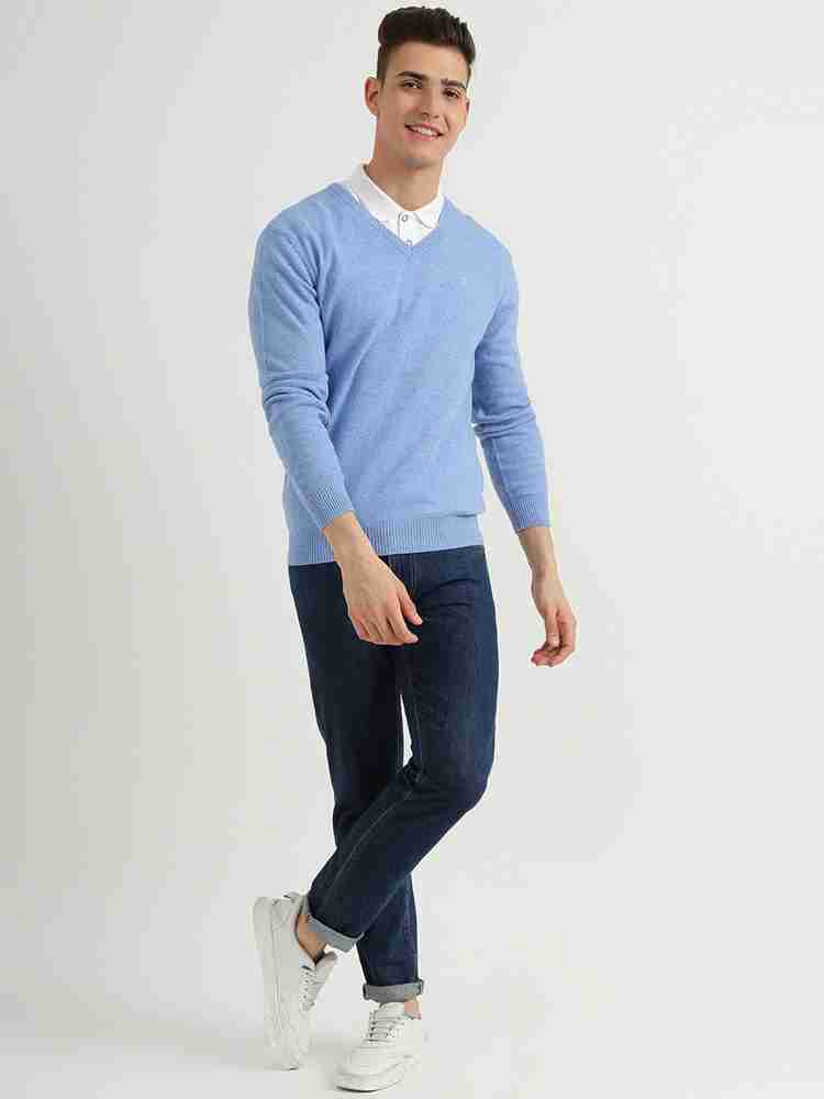 United Colors of Benetton Solid V Neck Casual Men Blue Sweater Buy United Colors of Benetton Solid V Neck Casual Men Blue Sweater Online at Best Prices in India Flipkart