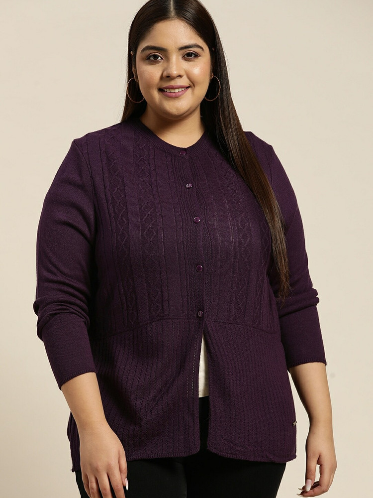 Women's plus size purple sweater best sale