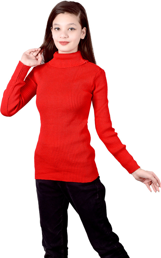 TEN HIGH NECK WOOL RED L