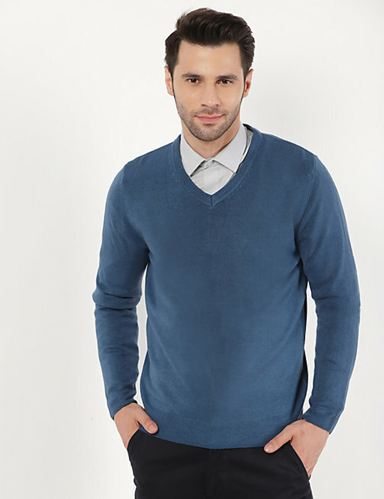 Marks and spencer v neck jumper mens online