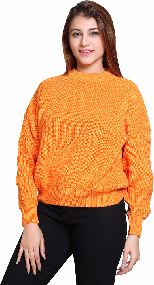 Orange top sweater women