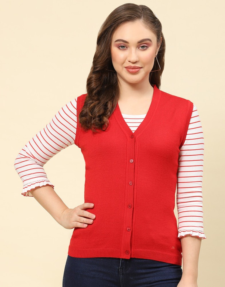 Red on sale cardigan vest