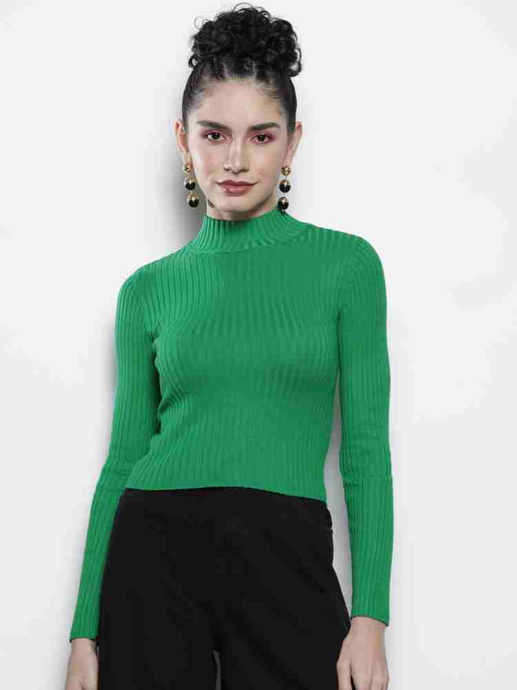 Buy Girls Magenta High Neck Rib Crop Top Online at Sassafras