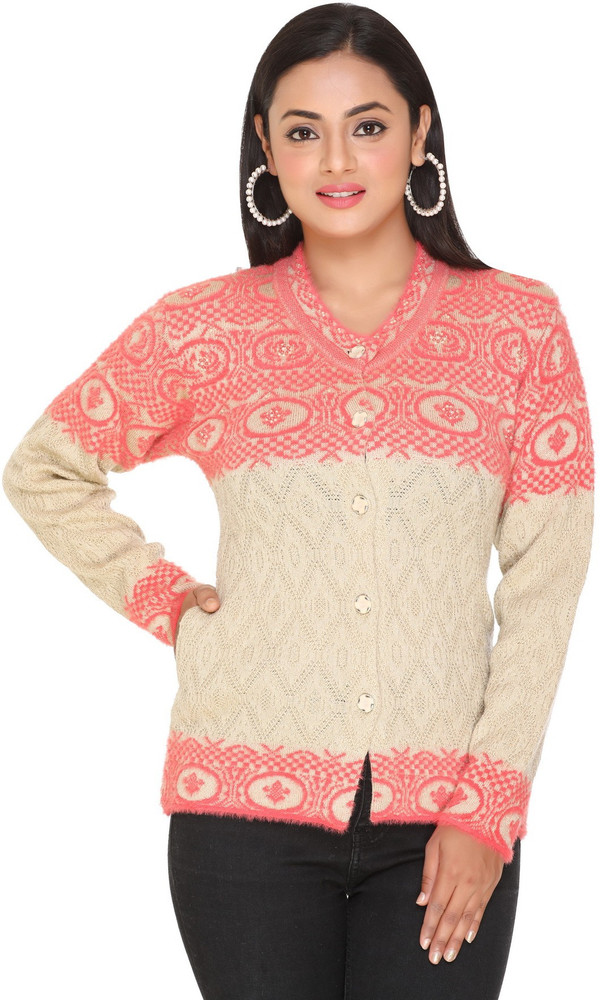 WOOL 4U Self Design V Neck Casual Women White Sweater - Buy WOOL 4U Self  Design V Neck Casual Women White Sweater Online at Best Prices in India |  Flipkart.com
