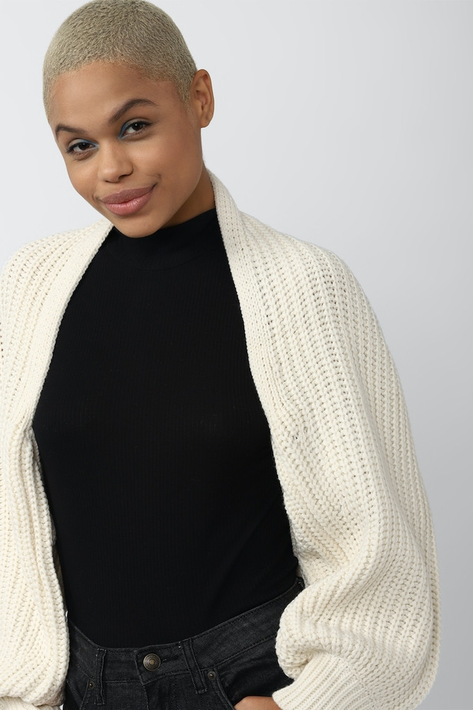 FOREVER 21 Self Design Casual Women White Sweater Buy FOREVER 21