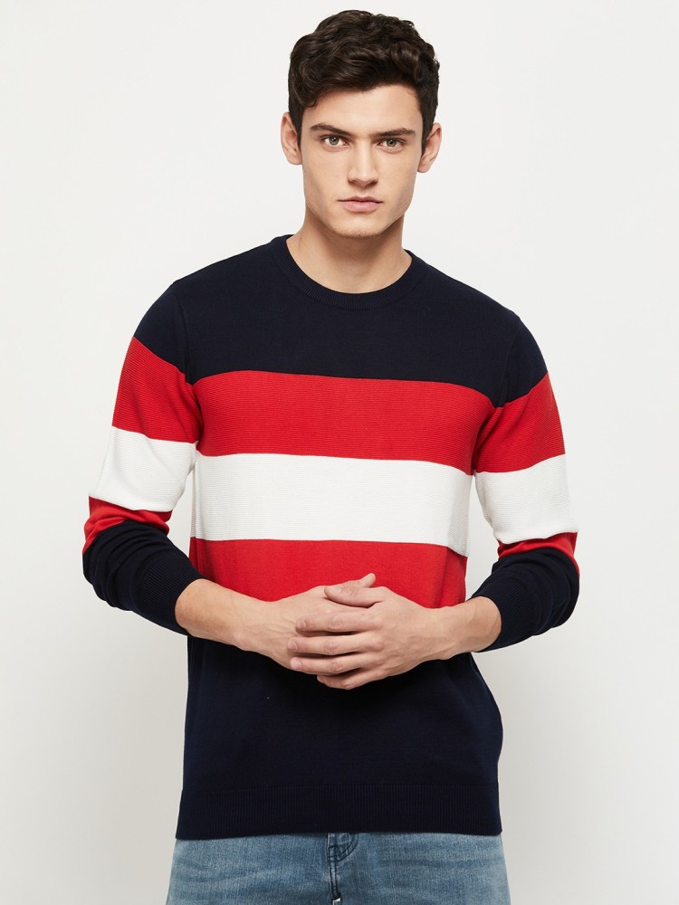 Red and white on sale striped jumper mens