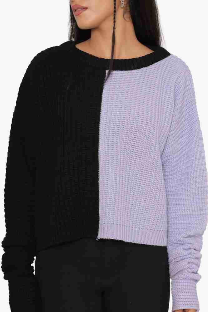 Purple and store black sweater