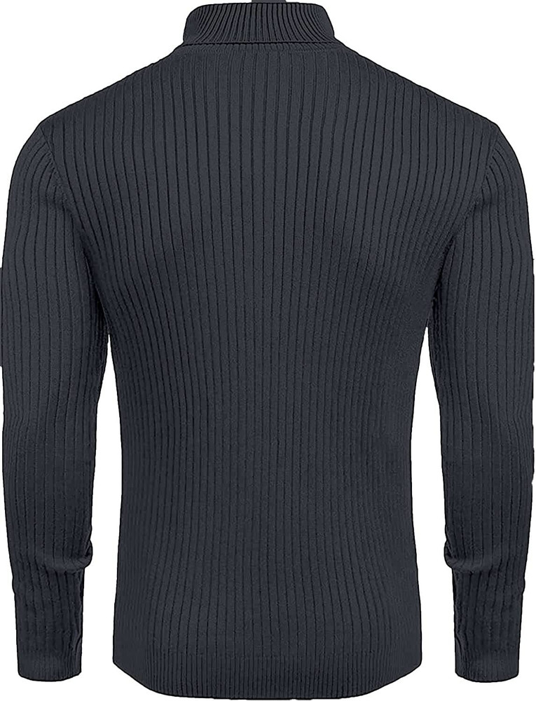 Mens black ribbed turtleneck on sale
