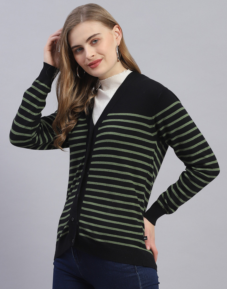 MONTE CARLO Striped V Neck Casual Women Black Sweater Buy MONTE CARLO Striped V Neck Casual Women Black Sweater Online at Best Prices in India Flipkart