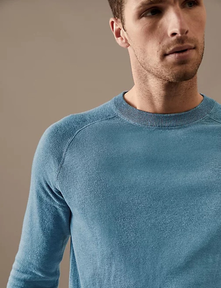 MARKS SPENCER Solid Round Neck Casual Men Blue Sweater Buy MARKS SPENCER Solid Round Neck Casual Men Blue Sweater Online at Best Prices in India Flipkart